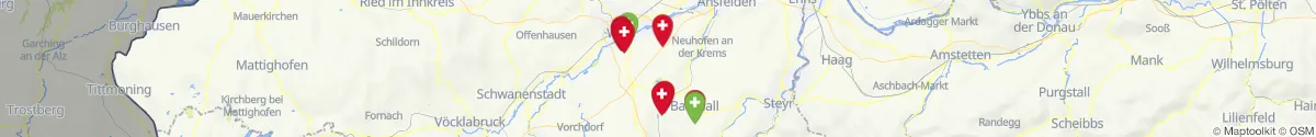 Kartenansicht für Apotheken-Notdienste in der Nähe von Sipbachzell (Wels  (Land), Oberösterreich)